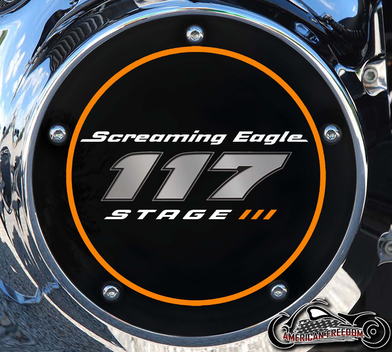 Screaming Eagle Stage III 117 Derby Cover orange ring